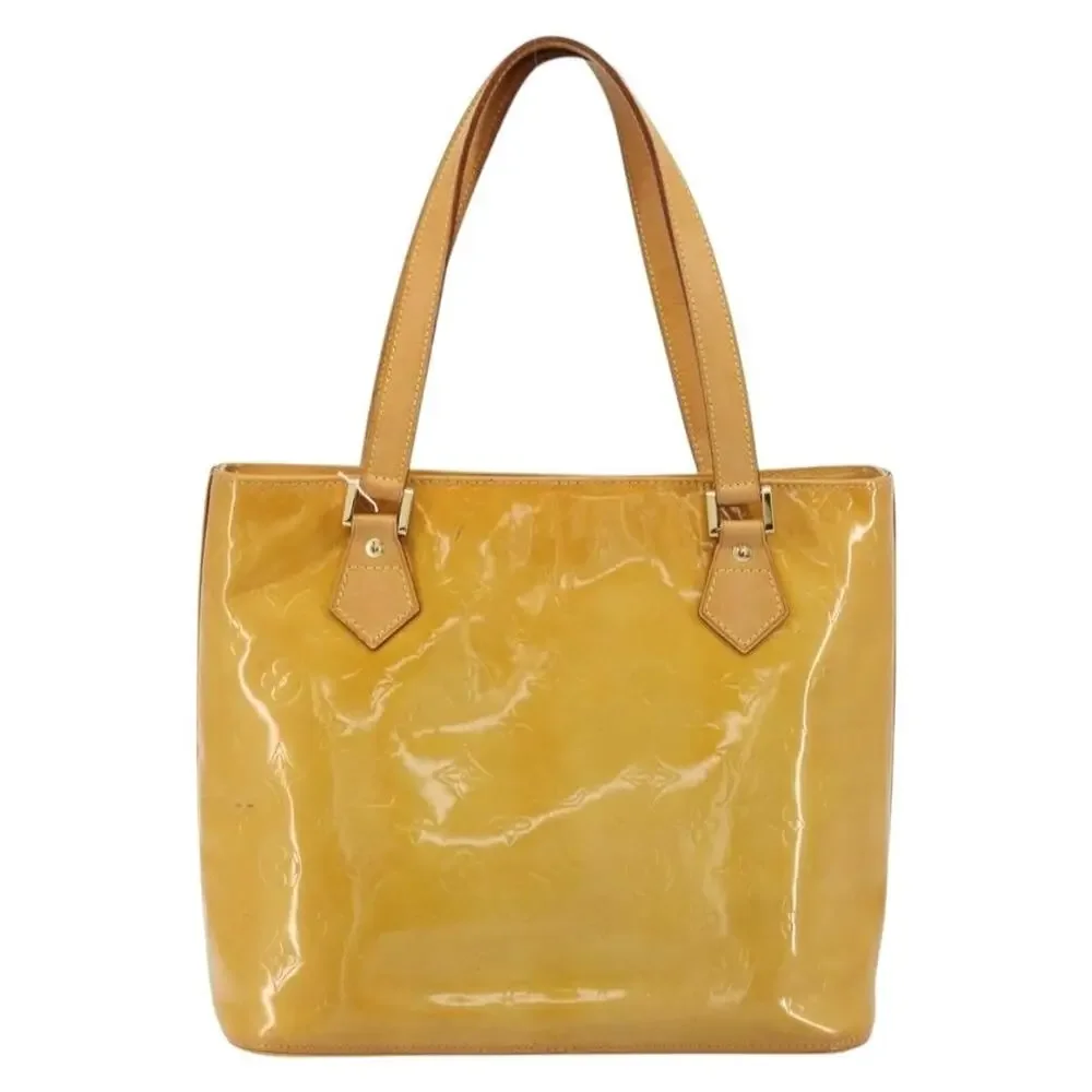 Louis Vuitton Monogram Vernis Houston Handbag Beige
